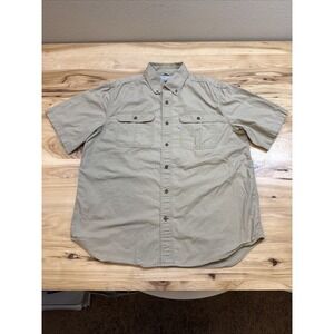 Carhartt 101555 Men's Brown Foreman Solid Short Sleeve Work Shirt Size Large